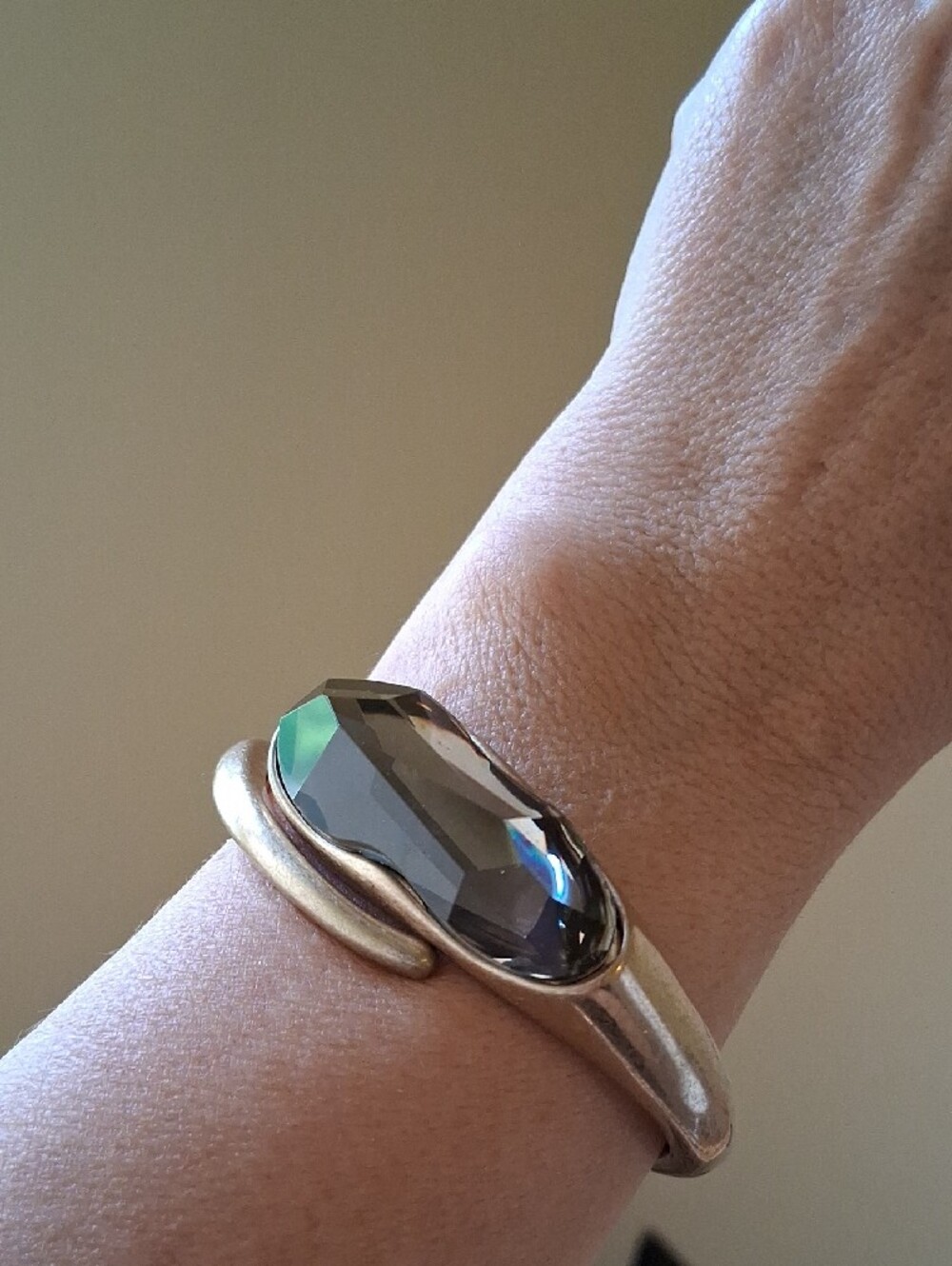 RLM Soho Robert Lee Morris Gold Bracelet with Smoky Gray Crystal Accent